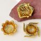 Designer Golden Aluminium Diwali Diya For Pooja Room Decoration Pack of 3
