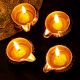 Golden Aluminium Oil Lamp Diya for Diwali Decoration