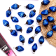 Tiny Blue Glass Ornaments In Geometrical Shape Set Of 25