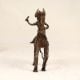 Antique Brown Tribal Art Horse with Rider Made of Brass