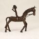 Vintage Tribal Art Brass Horse with Rider for Home Decoration