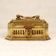 Handmade Rectangular Brass Jewelry Box with Jali Work