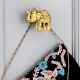 Handmade Golden Brass Elephant Wall Hook