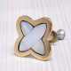 Golden and White Mother of Pearl Knob for Cupboard