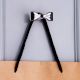 White and Black Iron Bow Modern Wall Hooks-3 Pieces