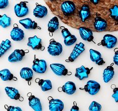 25 Pieces Turquoise Tiny Christmas Ornaments