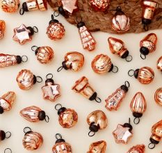 25 Pieces Rose Gold Glass Ornaments - Christmas Tree Ornaments