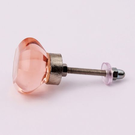 Pink Octagon Shape Glass Cabinet Knob Online