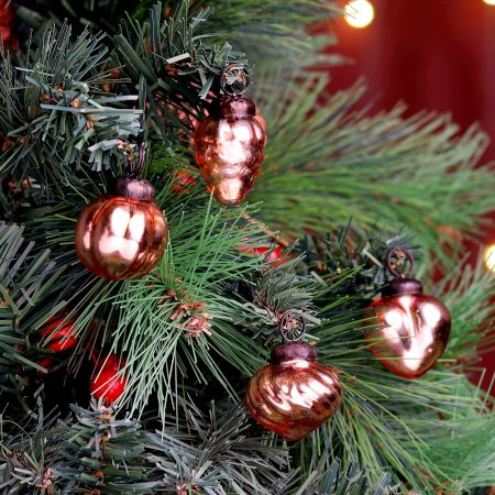 25 Pieces Rose Gold Glass Ornaments - Christmas Tree Ornaments