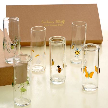 Modern Transparent Shot Glasses for Decoration in Set of 6