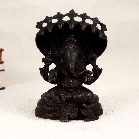 South Indian Art Brass Lord Ganesha Statue for Prayer Room