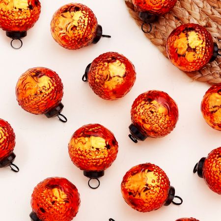 12 Pieces Amber Glass Christmas Ornaments For Tree Decoration