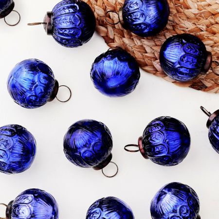 12 Pieces Modern Blue Coloured Christmas Ornaments
