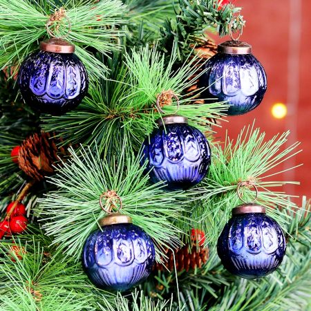 12 Pieces Modern Blue Coloured Christmas Ornaments