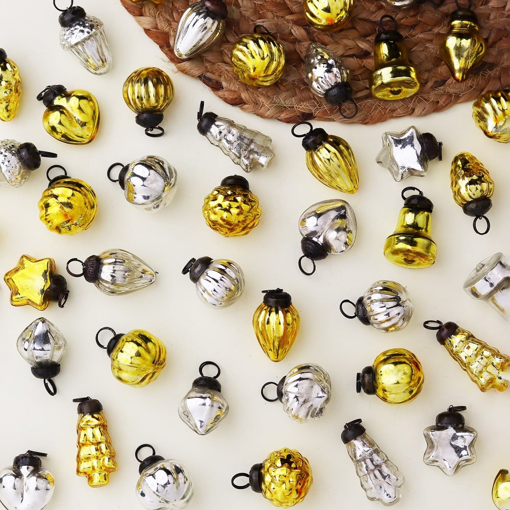 25 Pieces Silver and Golden Christmas Tree Ornaments