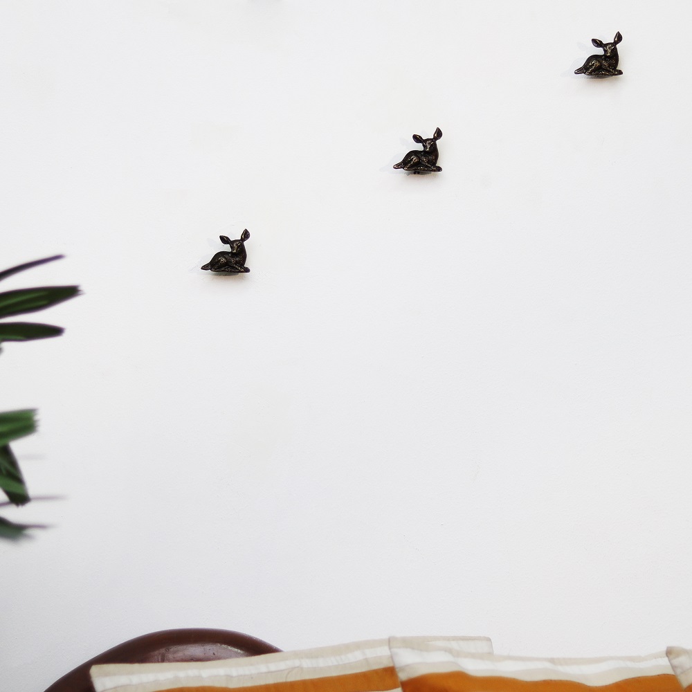 Handmade Antique Fawn Wall Hooks Pack of 3