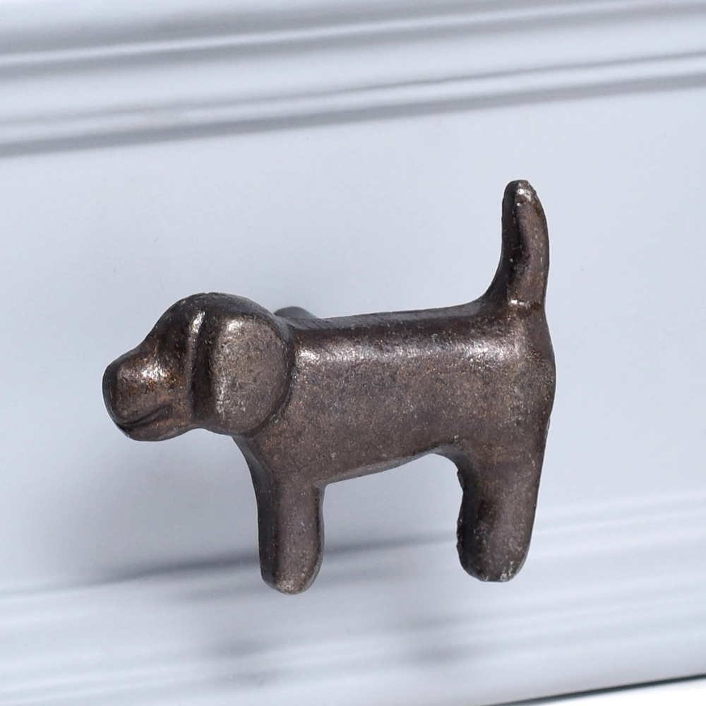 Antique Puppy Iron Cabinet Knob