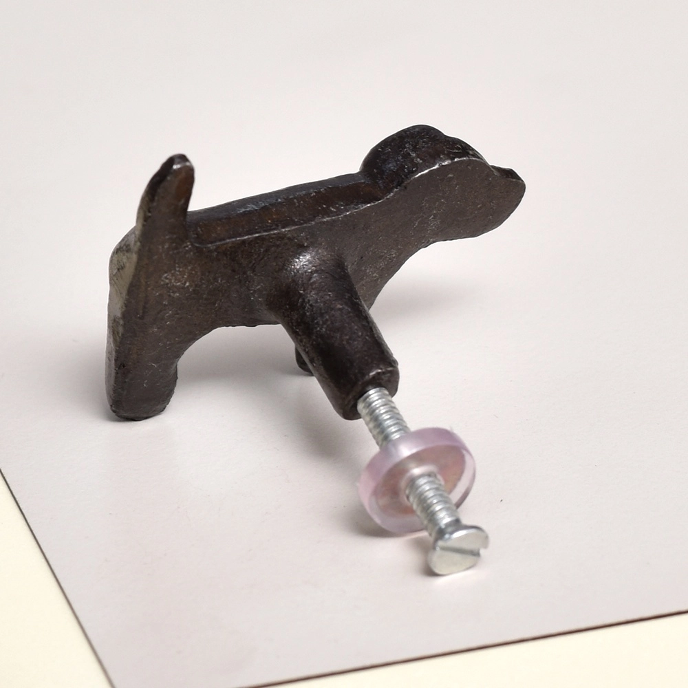 Antique Puppy Iron Cabinet Knob