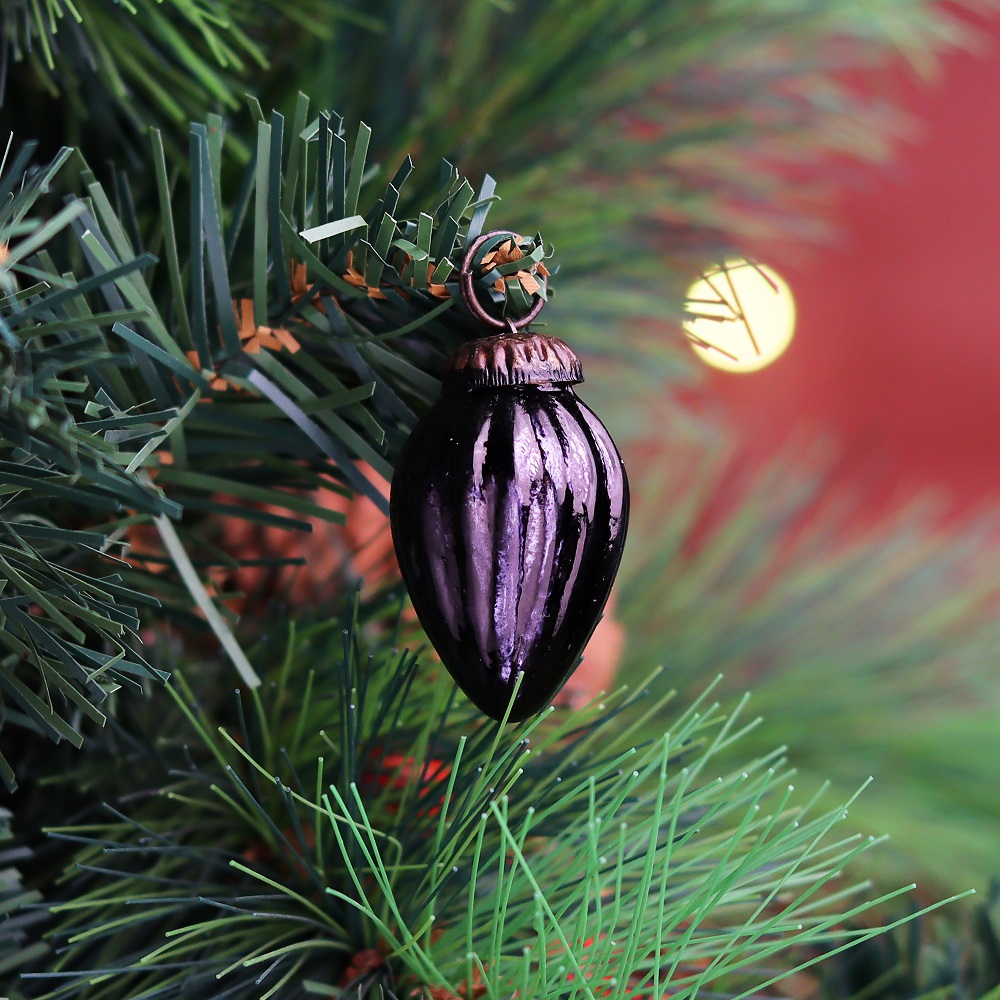 25 Pieces Black Glass Ornaments For Tree Decoration