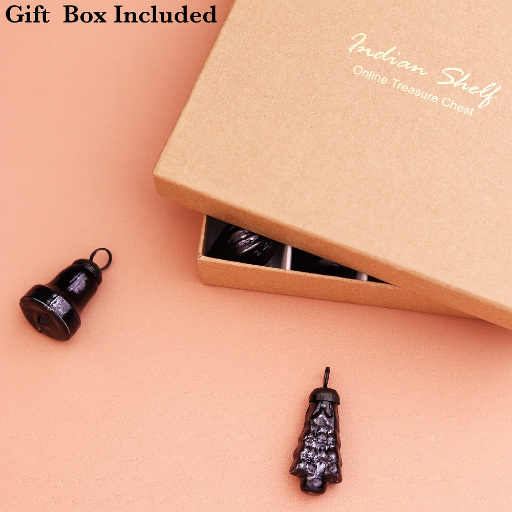 25 Pieces Black Glass Ornaments For Tree Decoration