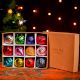 Set of 12 Glass Multicolor Christmas Ornaments For Tree Decoration