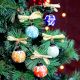 12 Pieces Hand painted Multicolor Round Balls Ceramic Christmas Ornaments