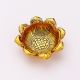 Open Flower Shape Aluminium Golden Diwali Diya For Mandir Decoration