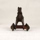 Tribal Art Brass Horse on Wheels with Rider Statue for Decor