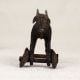 Handmade Brass Statue of Bull on Wheels from Central India