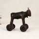 Handmade Brass Statue of Bull on Wheels from Central India