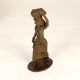 Tribal Art Brass Statue of Lady Carrying Crop for Decoration