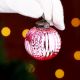 12 Pieces Pink Glass Christmas Ornaments For Tree Decoration