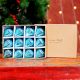 12 Pieces Modern Glass Sky Blue Christmas Ornaments For Tree Decoration