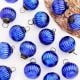 12 Pieces Round Blue Glass Christmas Ornaments For Tree Decoration