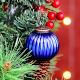 12 Pieces Round Blue Glass Christmas Ornaments For Tree Decoration