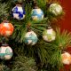 25 Pieces Decorative Multicolor Round Tiny Ceramic Christmas Ornaments