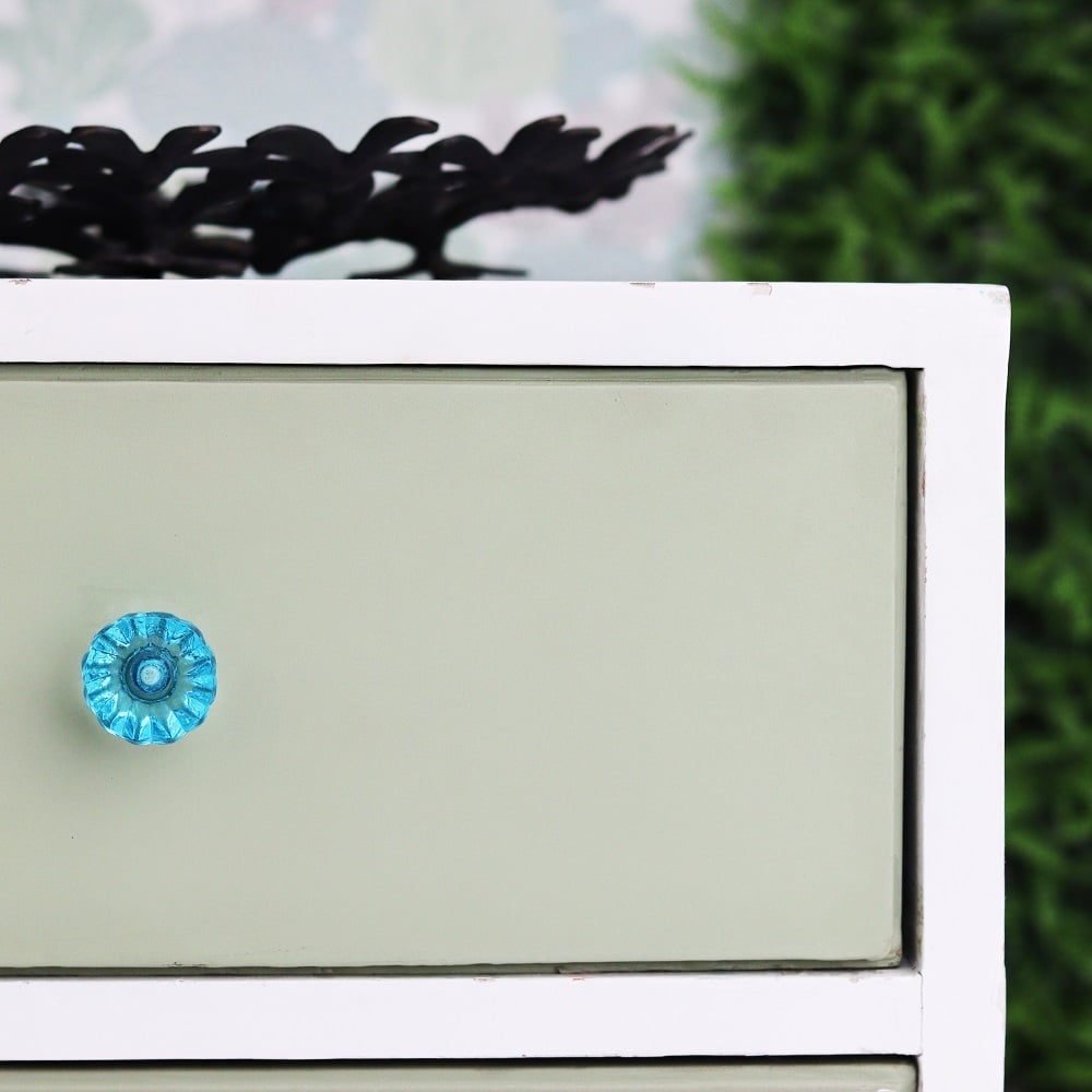 Royal Blue Paneled Sides Glass Cabinet Knob