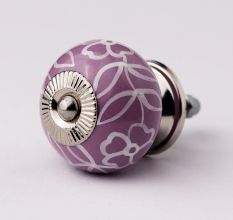 Light Purple floral Leafy Knob