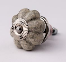 Cream Crackle Ceramic Melon Drawer Knob