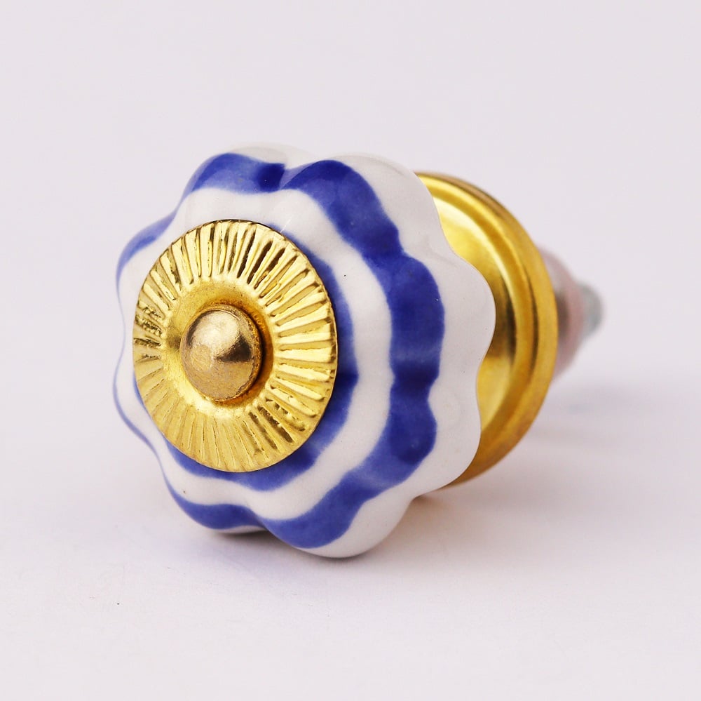 White Navy Medium Knob