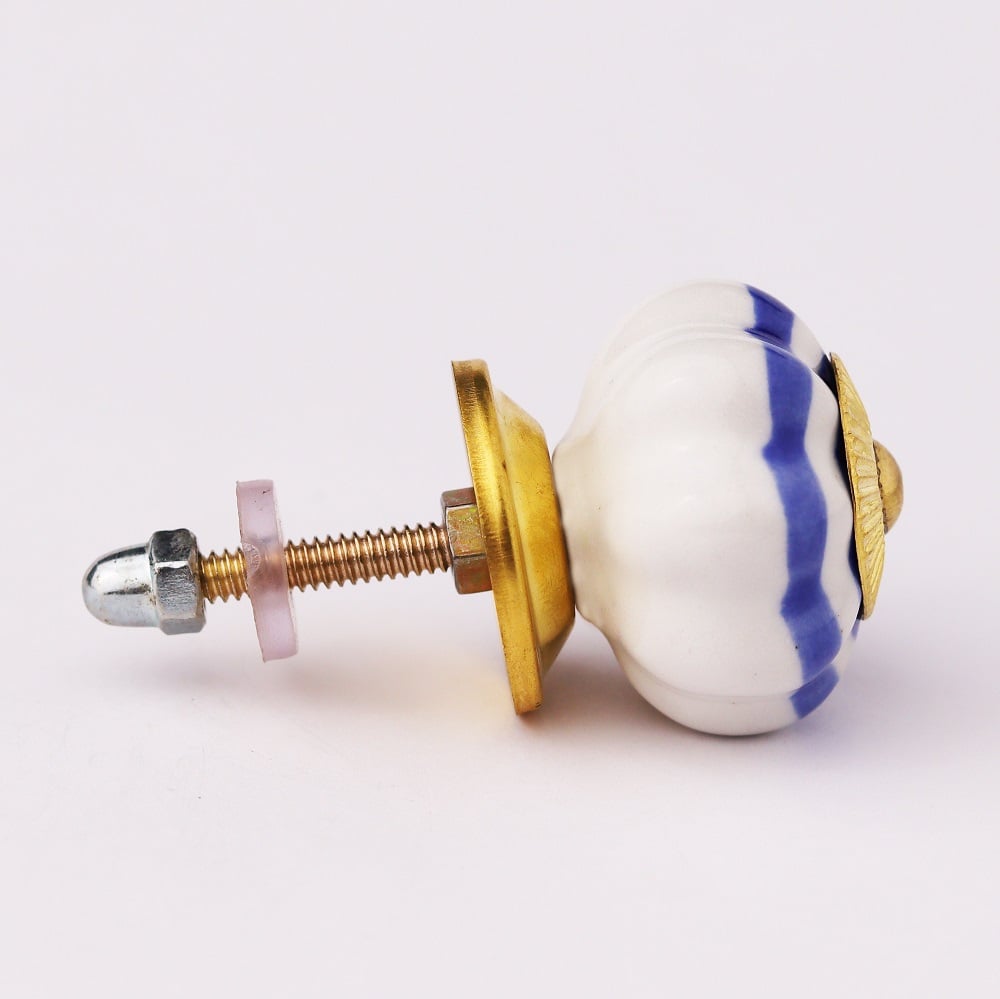White Navy Medium Knob