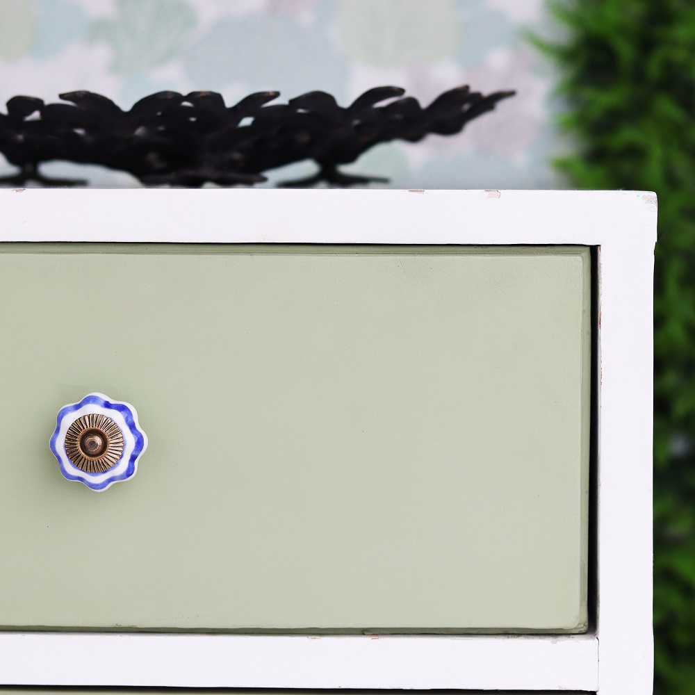 White Navy Medium Knob