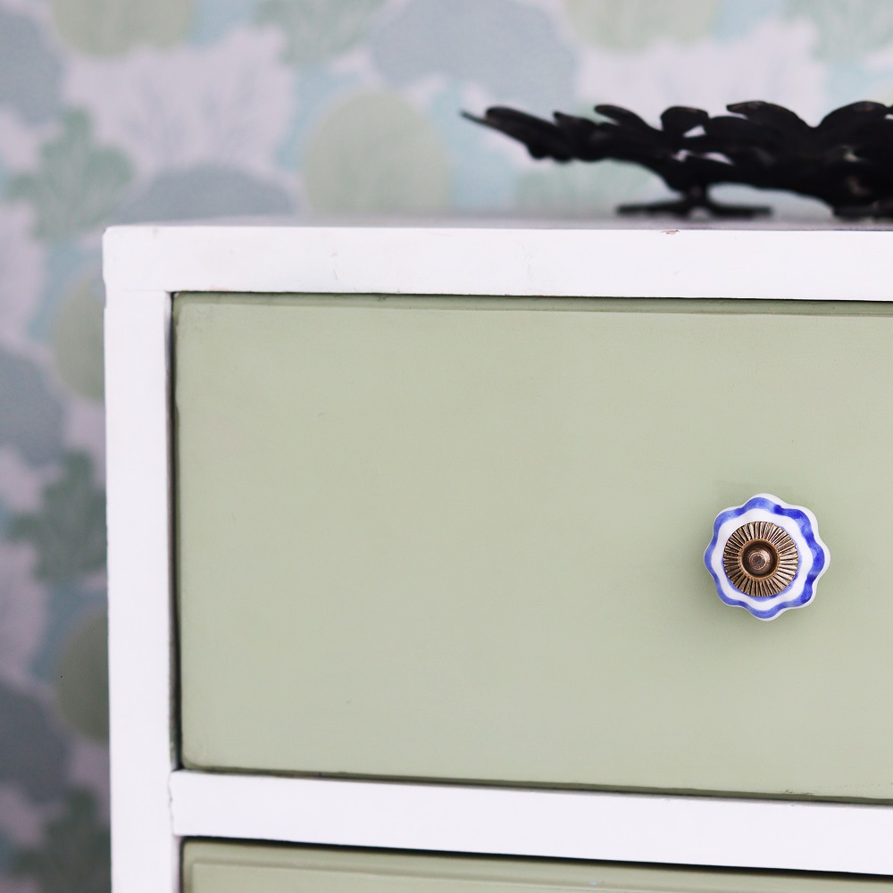 White Navy Medium Knob