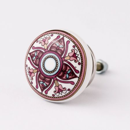 Red Painted Flower Knob