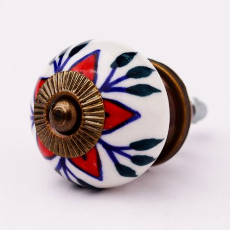 Red Flower Ceramic Dresser Knob Online