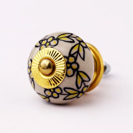 Yellow Tiny Ceramic Cabinet Knob