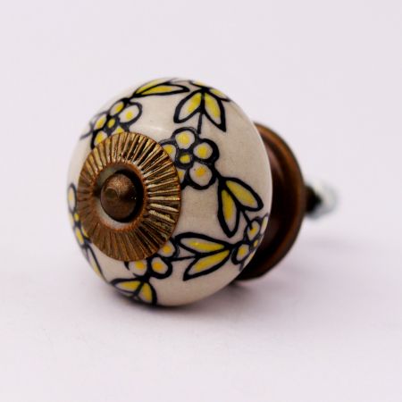 Yellow Tiny Ceramic Cabinet Knob