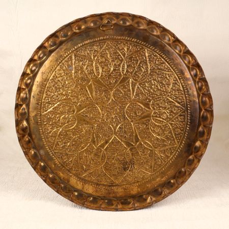 Handmade Premium Brass Floral Plate for Wall Hanging