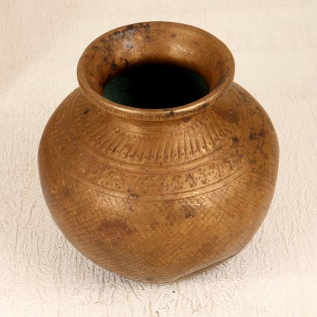 Handcrafted Vintage Brass Holy Water Pot for Auspicious Occasion