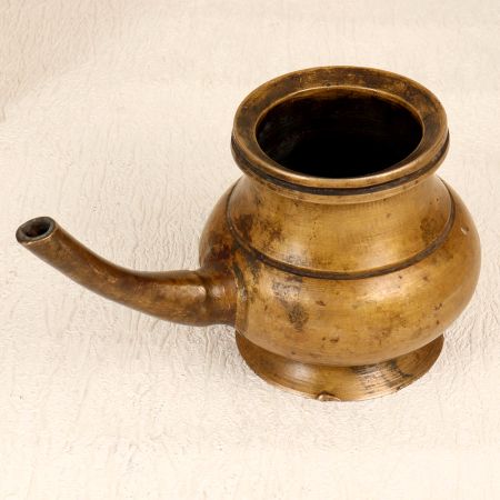Handmade Finest Brass Water Pot with Spout for Holy Rituals